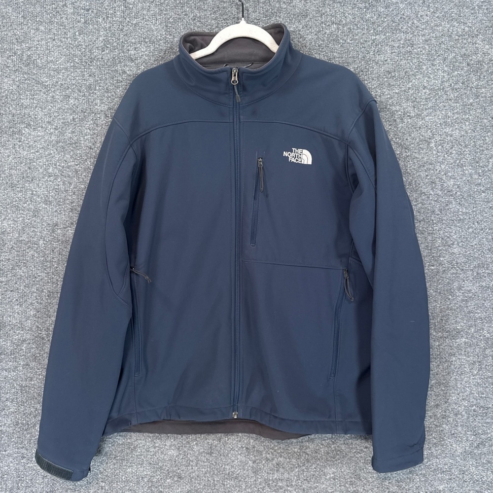 The North Face Apex Bionic Jacket Mens Large Blue Softshell Windproof Coat